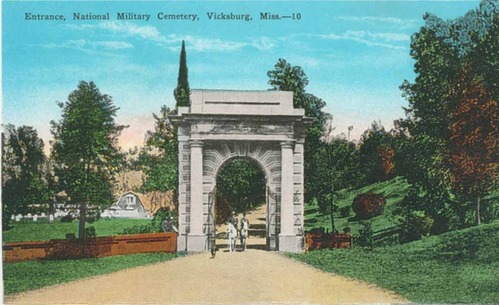 Early 20th century postcards of Vicksburg National Cemetery