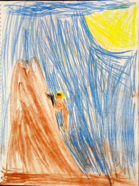 Person climbing mountain