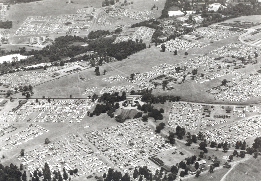 Arial of Boy Scout 1957 Jamboree at Valley Forge