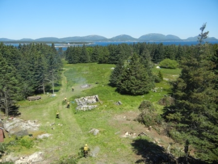 2012 CACO Summer Crew conducts fuel reduction project at Baker Island in Maine.
