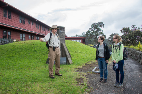 Behind the Volcano House by the old Whitney Vault