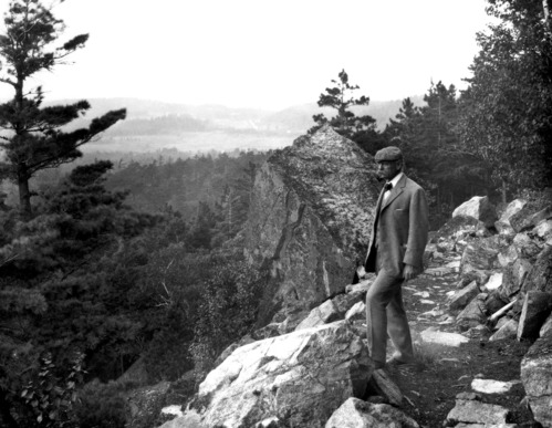 George B. Dorr admires the view from an overlook.