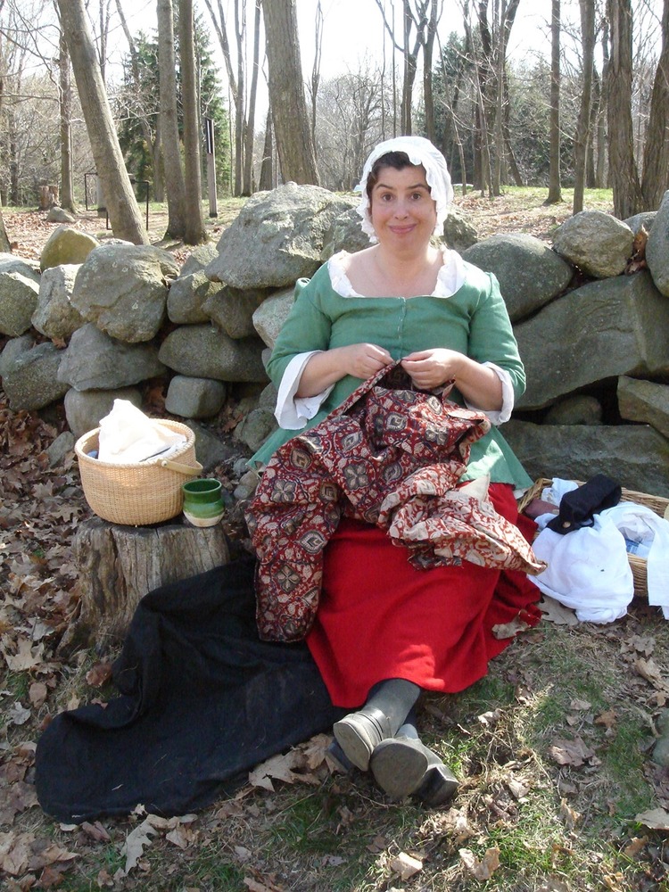 Some volunteers, like this "piquet guard" answered questions for park visitors during the tactical demonstration.