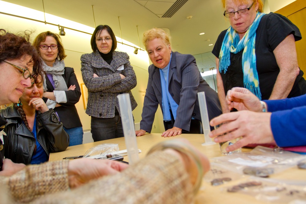 Juliana Texley leads a workshop on integrating science, math and writing.