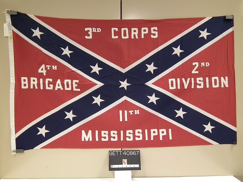 Flag representing the 11th Mississippi Infantry, carried in the commemoration of Pickett's Charge at Gettysburg in July 1963.