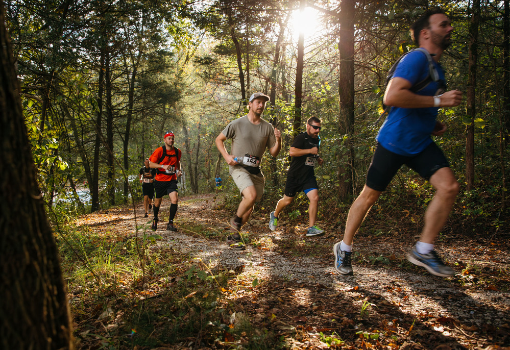 Biathlon trail runners on the Buffalo River Trail
