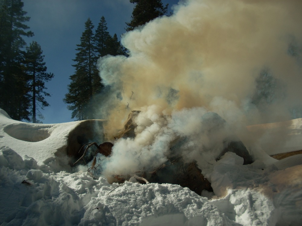Large burn pile in summertown, near Manzanita Lake
