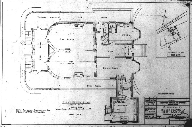 Floor Plan of the Commandants house 1956