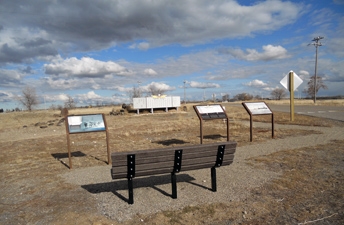 Benches were placed along the trail so people can sit and reflect. This bench is located near the Honor Roll and 3 wayside informational panels.