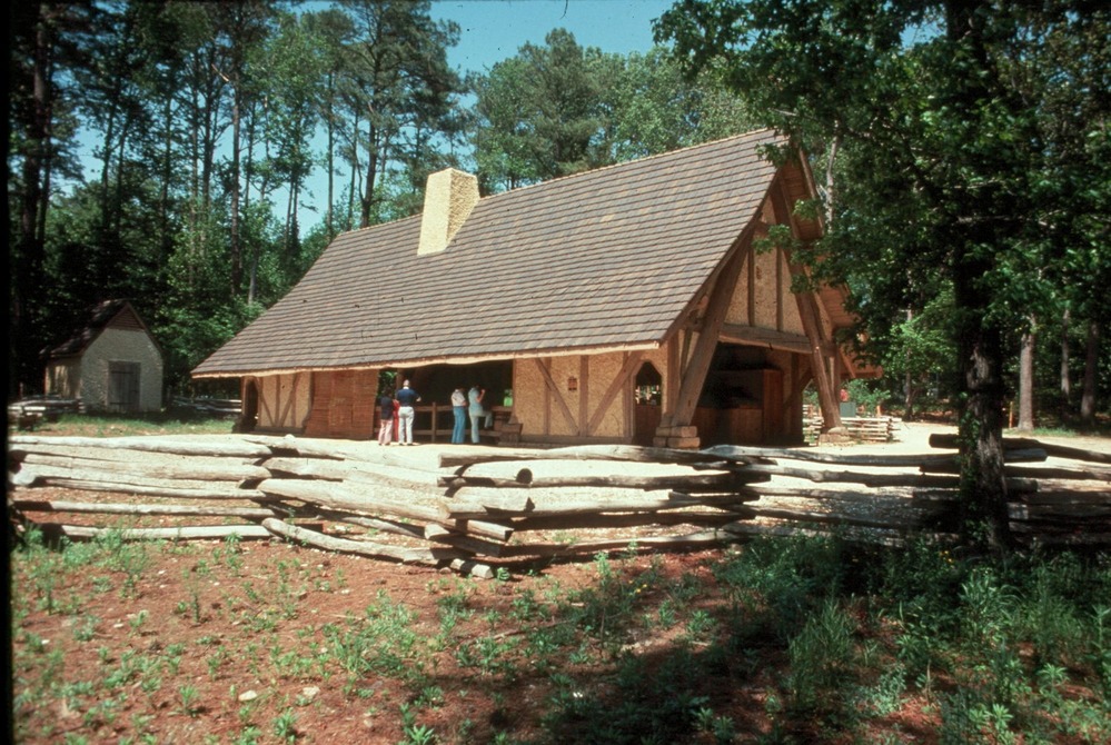 The Historic Jamestowne Glasshouse recreates the first industry attempted by the colonists in 1608