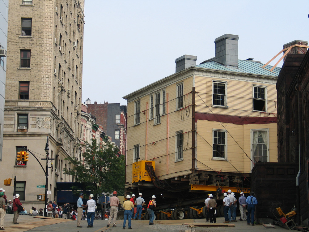 Alexander Hamilton's home has moved twice since construction began in 1800: 1883 and again in 2008.