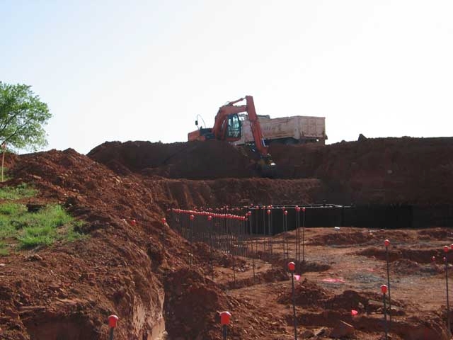Looking up and out of where the bottom floor of the Cultural Heritage Center is to be built.