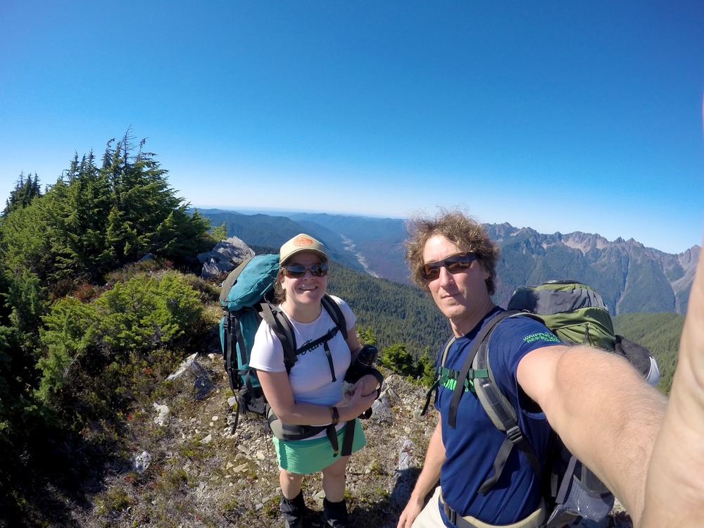 Hikers enjoying a selfie
