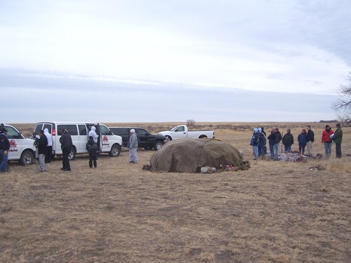 Runners and other participants gather at Sand Creek for 2008 SPiritual Healing Run.