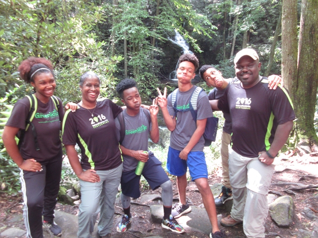 Part of the Group at Mouse Creek Falls