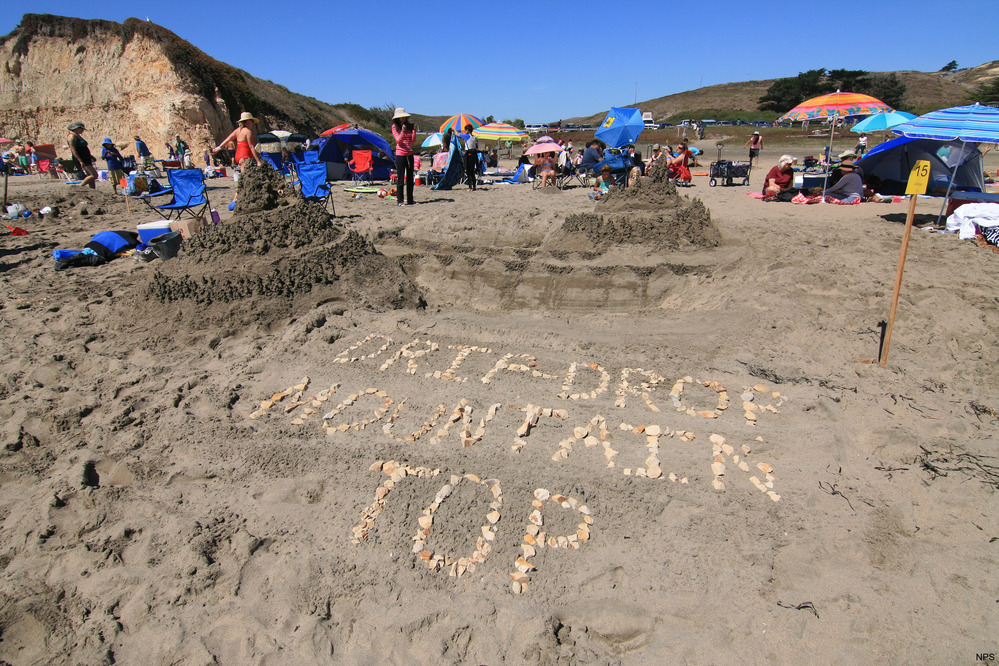 2015 Sand Sculpture Contest: Adult/Family Group Entry #15: Drip Drop Mountain Top, by the Kingdon family