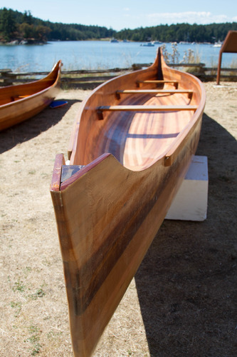 Six person cedar strip canoe