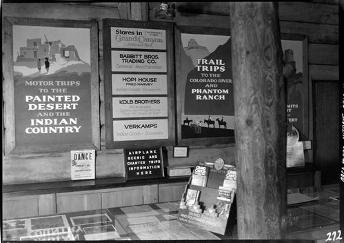 00272 Grand Canyon Historic_Bright Angel Lodge lobby signs c.1937