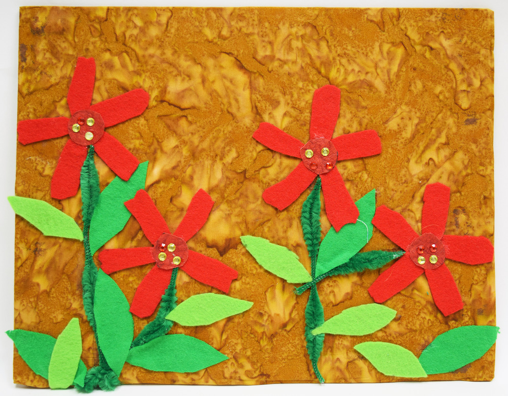 student artwork - fabric flowers