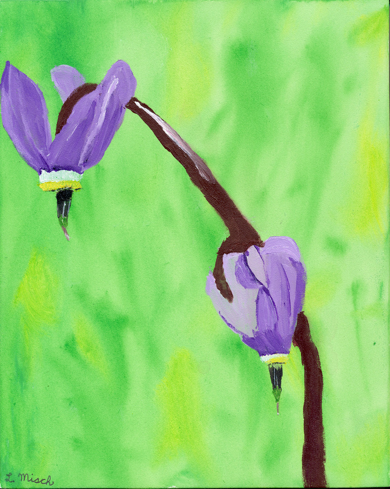 student artwork - painting of purple wildflowers