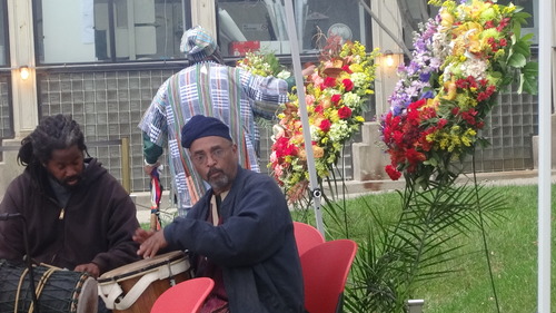 Pouring of libation onto the mounds