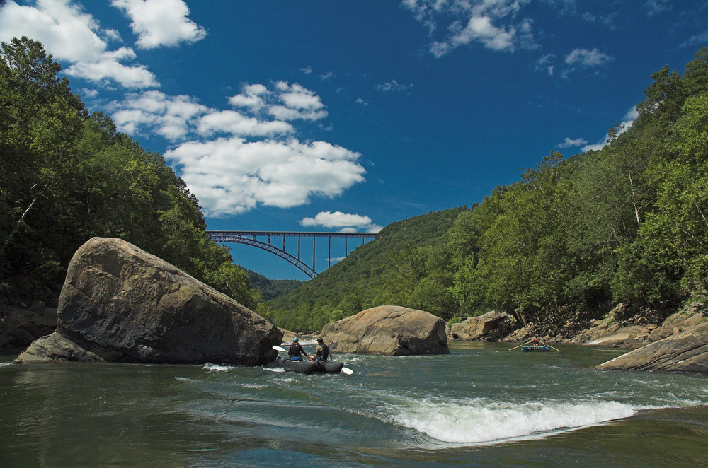 rafters approach a bridge