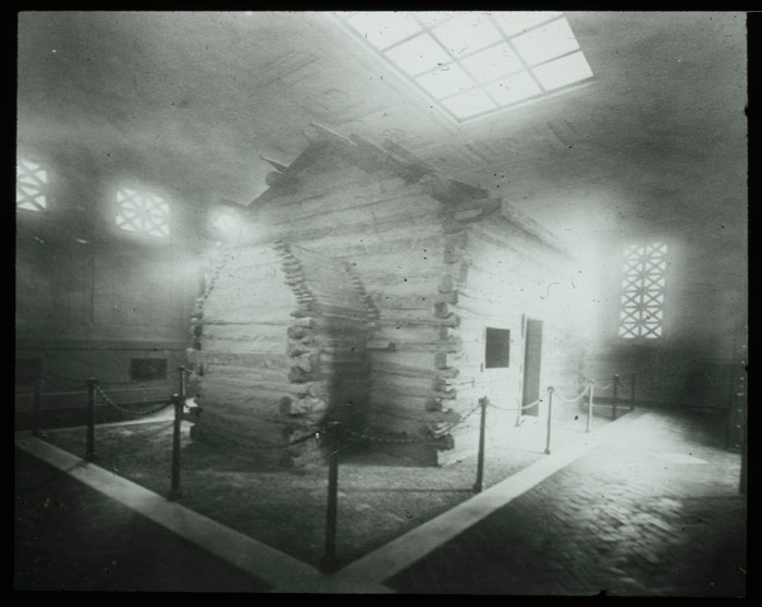 Lincoln birth cabin enshrined within the Lincoln Memorial Hall.