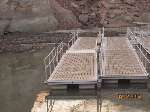 Damage to the trail at Rainbow Bridge from heavy rains.
