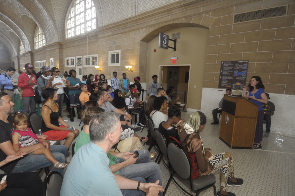 Groundswell Executive Director Amy Samaman presenting at the mural dedication