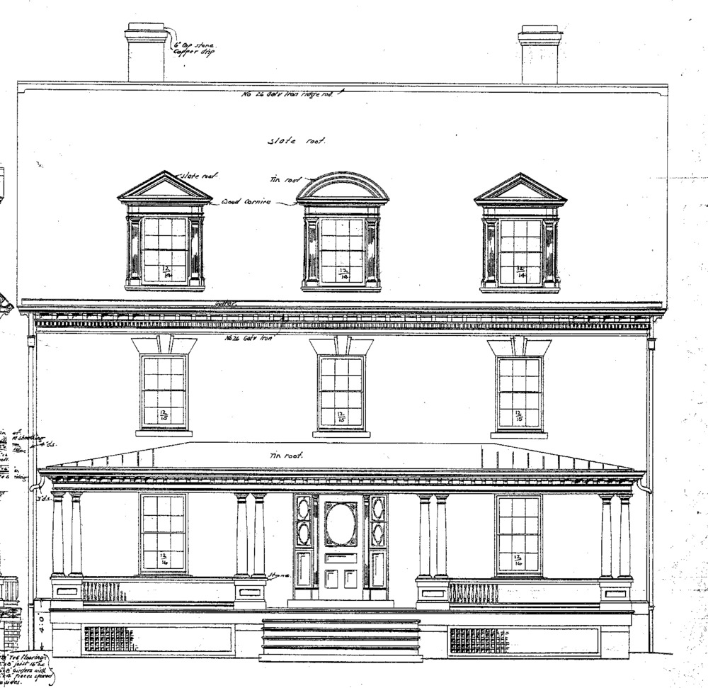 1896 Pre built drawing of House 12, Commanding Officers Quarters.