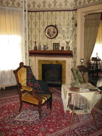 Parlor of Mont Sec House, restored as it may have looked ca. 1889.