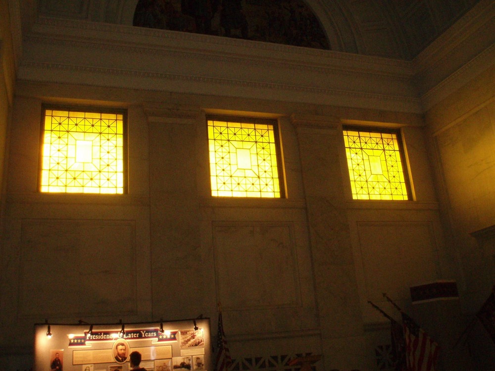 Night at the Tomb Event Windows at Sunset.