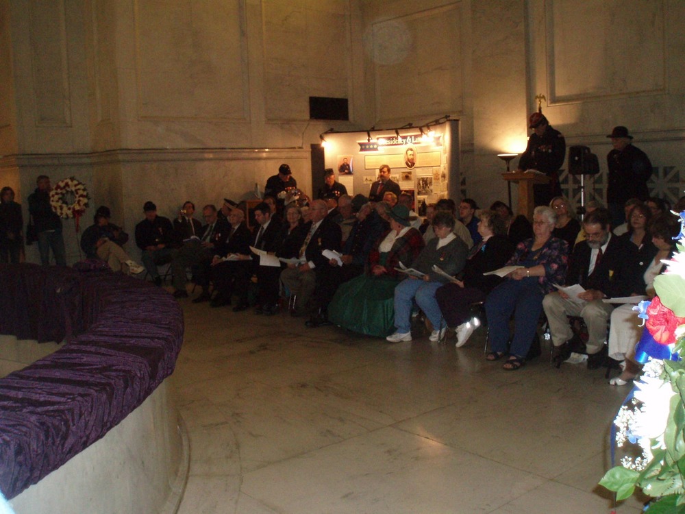 Paying their respects to the General.