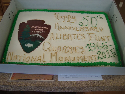 Alibates Flint Quarries National Monument 50th anniversary was celebrated with a cake.