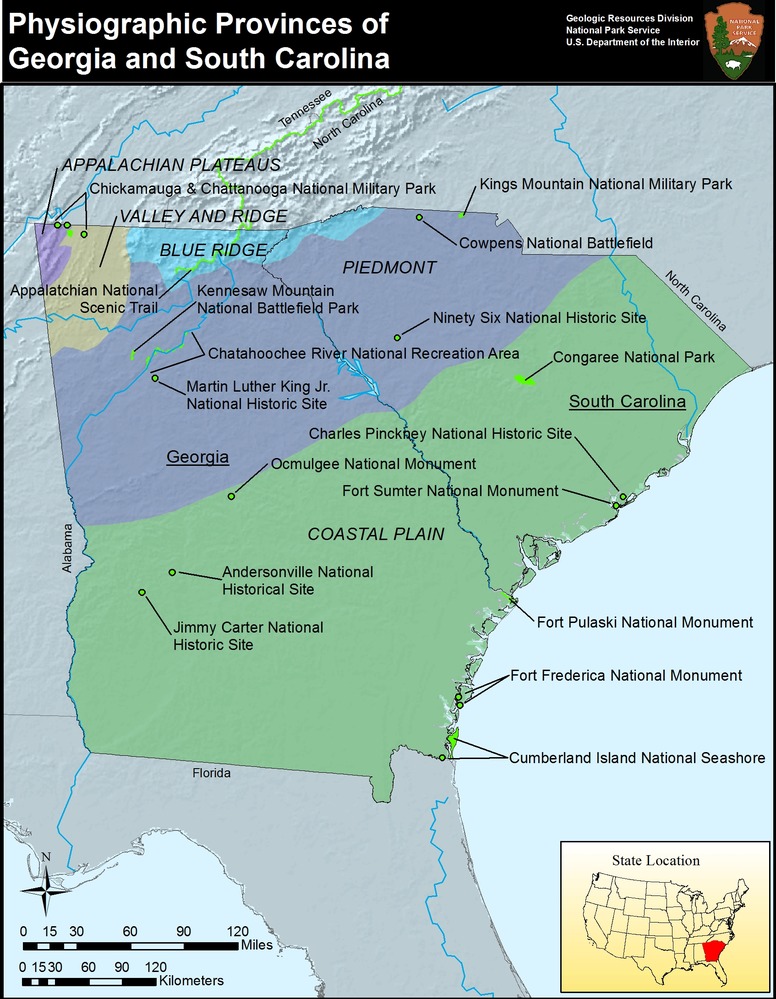 Physiographic provinces of South Carolina