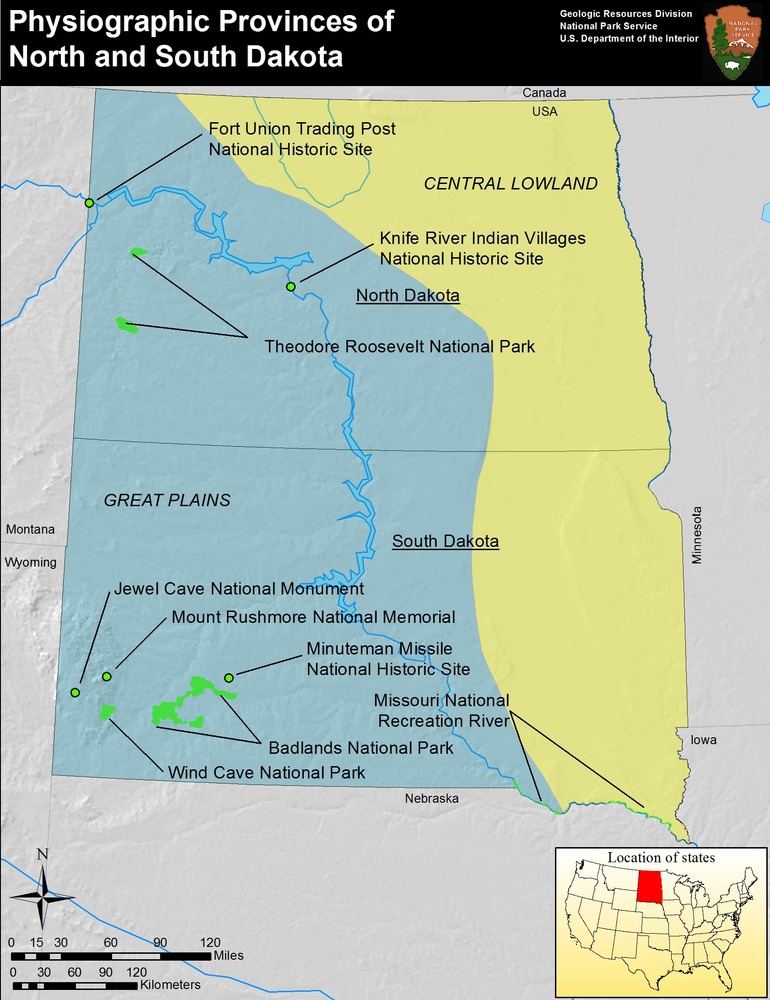 Physiographic provinces of South Dakota