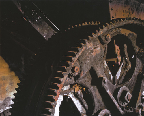 close up of old coal mining equipment