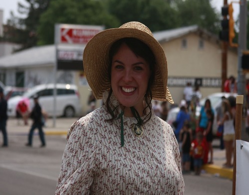 Laura Gonzales, Fort Union seasonal employee, in period clothing