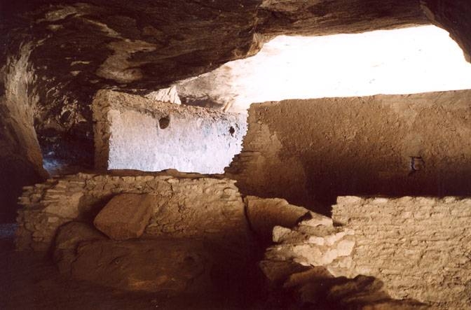 A view of the interior of Cave 3 ceremonial room and work area