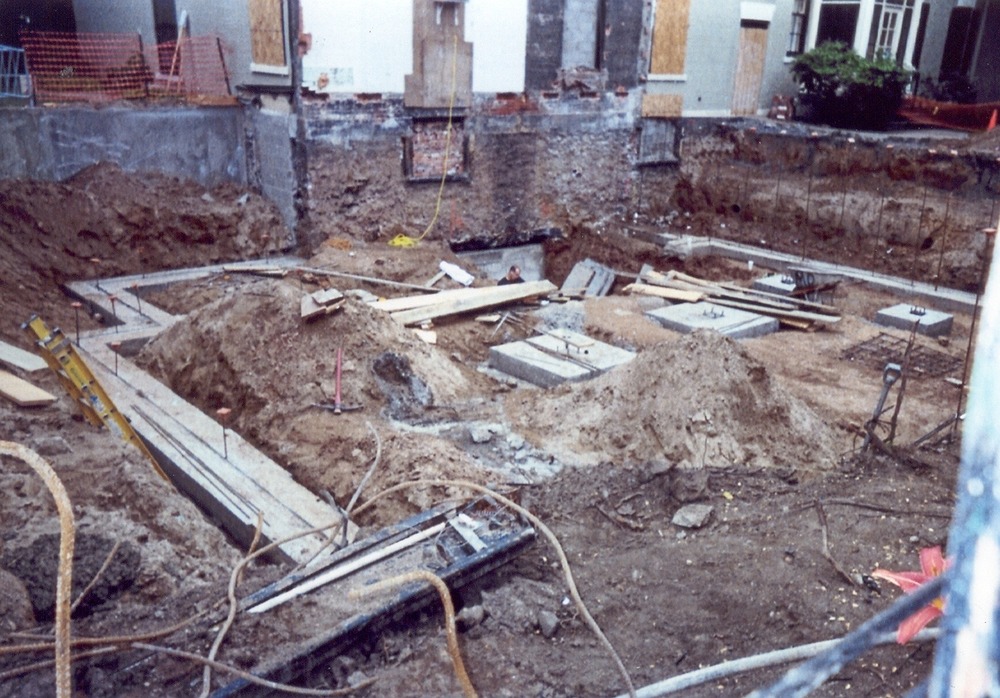 Concrete has begun to be poured for the foundation of the new addition.