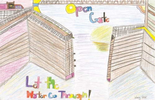 Grand Prize Winner, Journey to the Falls, 2011. Students learn how a lock operates on Journey to the Falls.