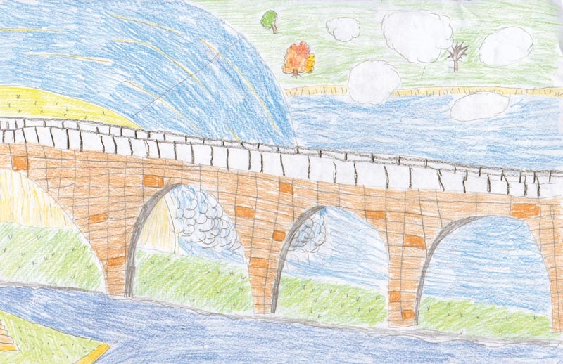 Winner, Journey to the Falls, 2011. St. Anthony Falls and Stone Arch Bridge.