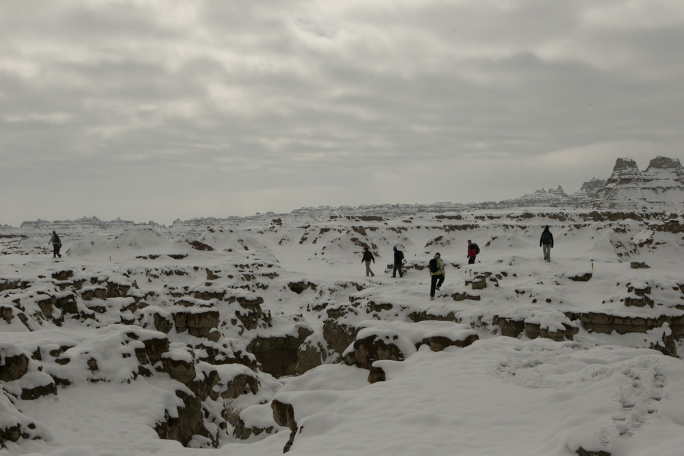 Youth Camp Participants Explore the Door Trail in the Snow