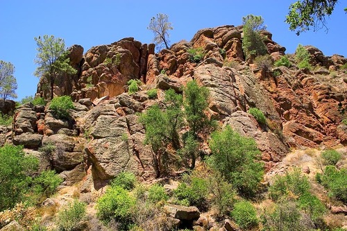 View looking across Bear Gulch along Moses Spring Trail above bear Gulch Cave