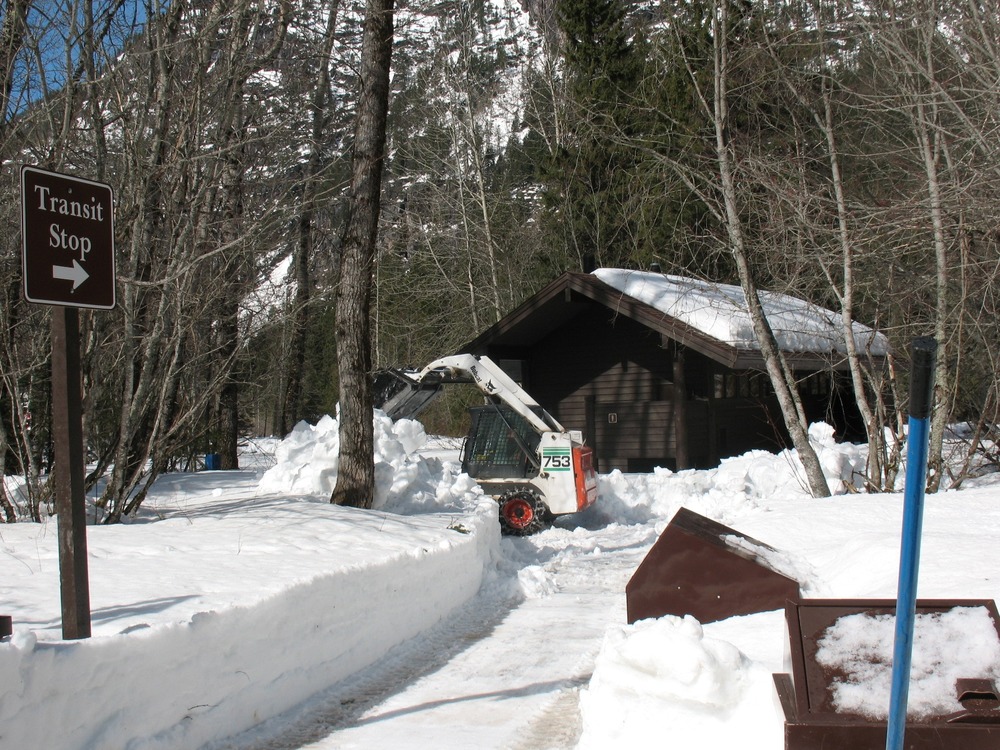 Plowing at the Avalanche Picnic Area, April 10, 2009