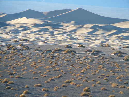 Mesquite Flat Sand Dunes are located near Stovepipe Wells in central Death Valley.
