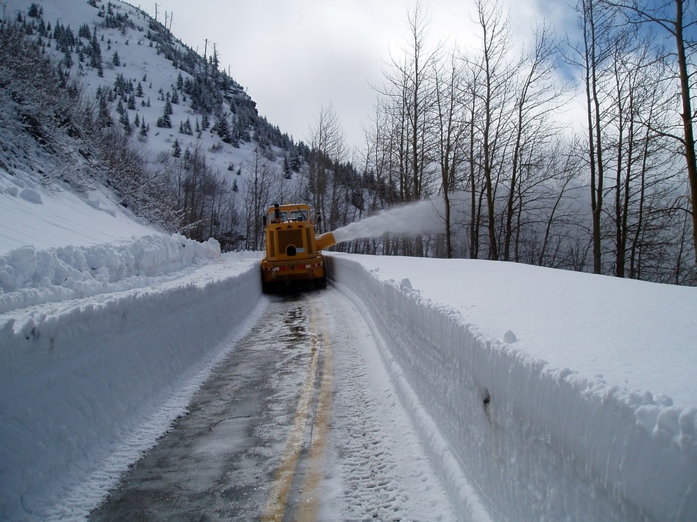 The rotary plowing moving snow at Granite Creek