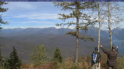 One of the first images taken from the new Apgar Mountain Webcam