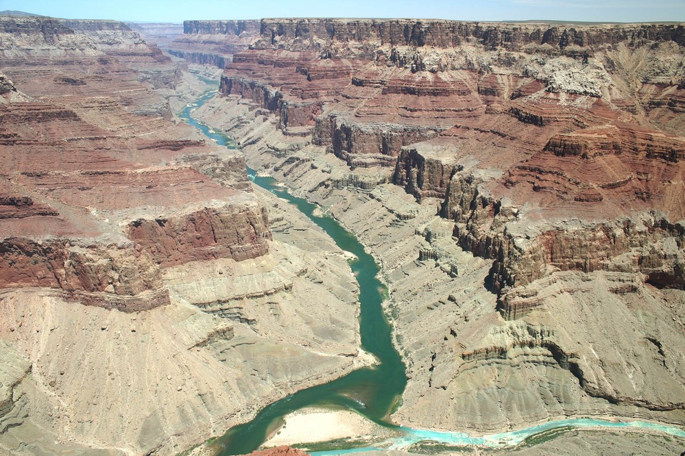 Looking north up Marble Canyon at the confluence of the Colorado and Little Colorado Rivers, Grand Canyon National Park. D1730