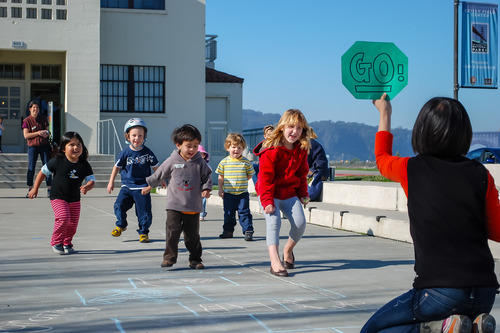 The children play the popular game of 